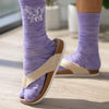 Canvas Upper, Chocolate Suede Footbed -Gypsy Jessica flip-flops with woolees wool socks split-toe