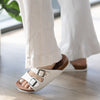 White - heel and arch cork cushion sandal
