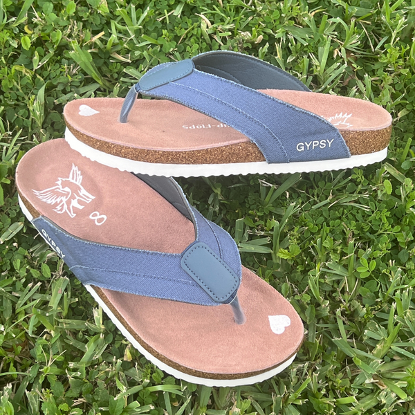 Denim- Cork Cushion Flip-Flops side view