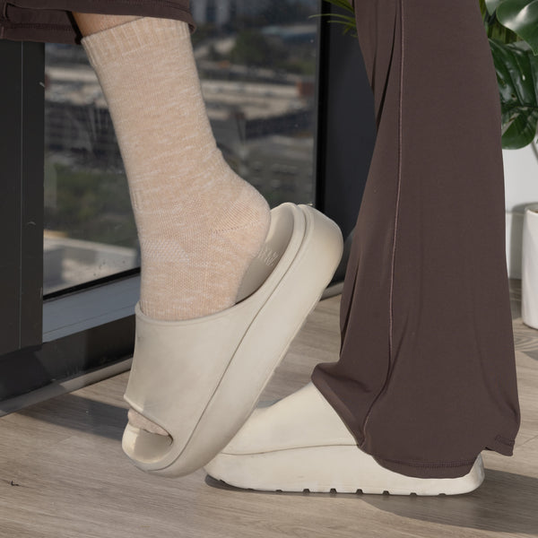 woolees khaki brown comfortable wool hiking sock