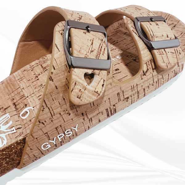 close up view heart detail arch-support lightweight sandals